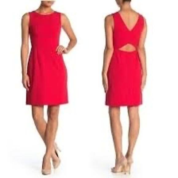 Betsey Johnson V-back with Cut-Out Back Mini Dress in Red Size 8 - Picture 1 of 7